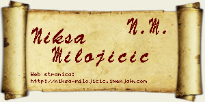 Nikša Milojičić vizit kartica
